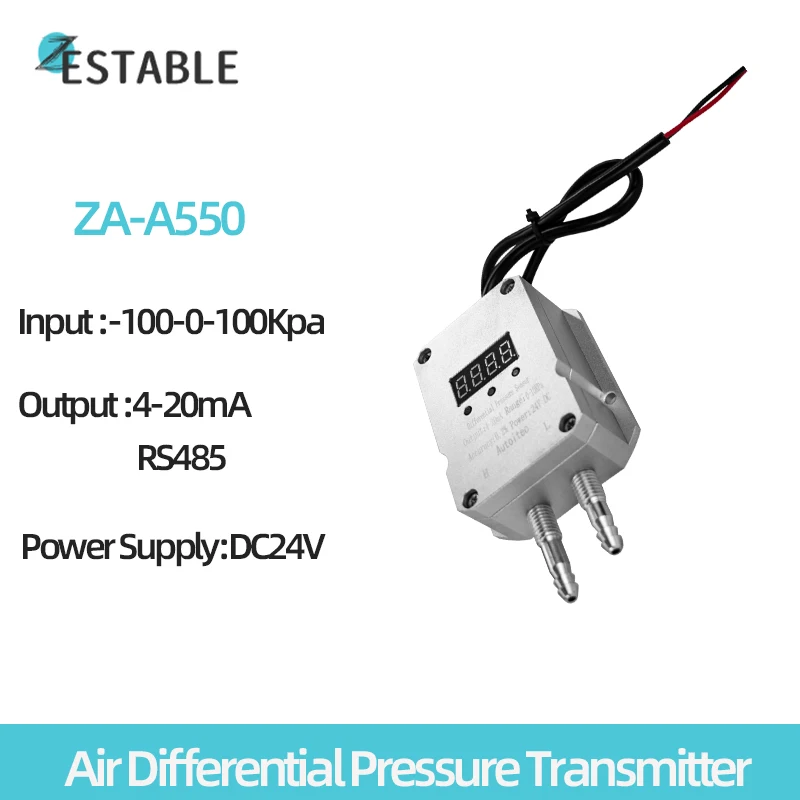 LCD Air Differential Pressure Transmitter -100Kpa-0-100Kpa Pressure Transducer 4-20mA RS485 Output Gas Pressure Sensor
LCD Air Differential Pressure Transmitter -100Kpa-0-100Kpa Pressure Transducer 4-20mA RS485 Output Gas Pressure Sensor