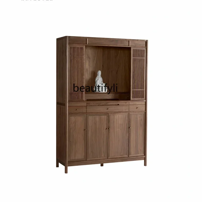 New Chinese solid wood casket, Guanyin Buddha statue, Buddhist platform, Bodhisattva black walnut table stand cabinet 
New Chinese solid wood casket, Guanyin Buddha statue, Buddhist platform, Bodhisattva black walnut table stand cabinet