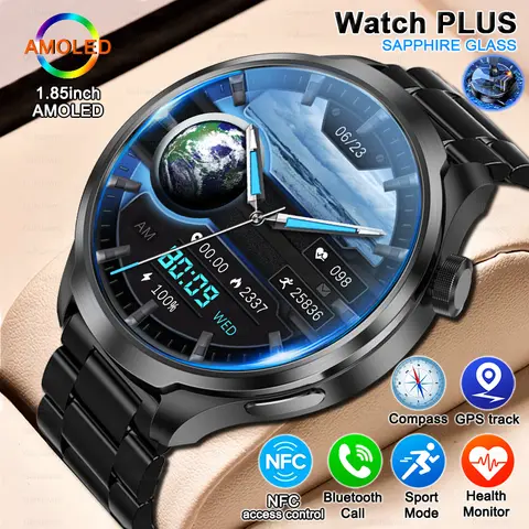 2026 Smart Watch Visualizza sempre AMOLED NFC Chiamata Bluetooth Traiettoria GPS Impermeabile Salute Sport Smartwatch da uomo per Android iOS