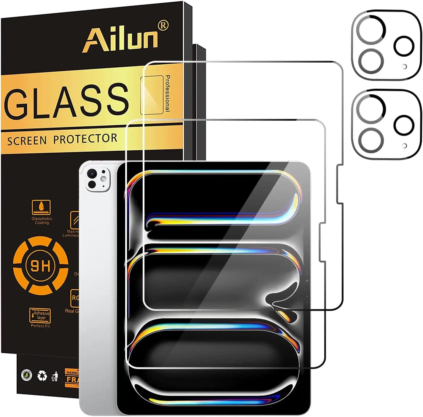 2 Pack iPad Pro 13 Inch Screen Protector + Camera Lens Protector, Tempered Glass Case Friendly Face ID Compatible
2 Pack iPad Pro 13 Inch Screen Protector + Camera Lens Protector, Tempered Glass Case Friendly Face ID Compatible
