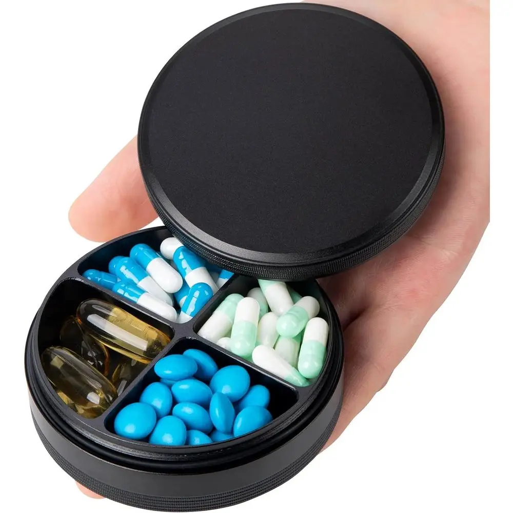 Compact Travel Pill Organizer - Waterproof Small Pill Box for Medication, Vitamins, and Supplements (Black)
Compact Travel Pill Organizer - Waterproof Small Pill Box for Medication, Vitamins, and Supplements (Black)
