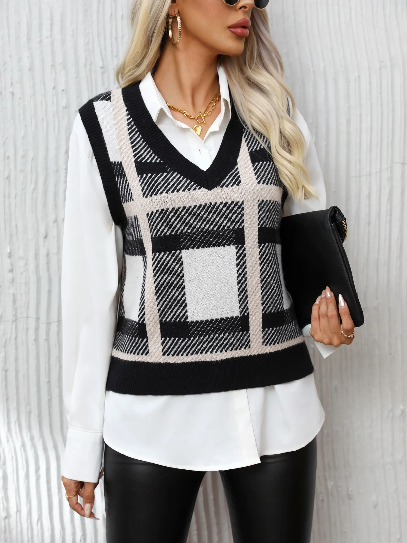 ZAFUL Women's gingham vest Knit vest Sweater vest Pullover pull femmes Women's winter clothing Knitwear traf lady vests
ZAFUL Women's gingham vest Knit vest Sweater vest Pullover pull femmes Women's winter clothing Knitwear traf lady vests