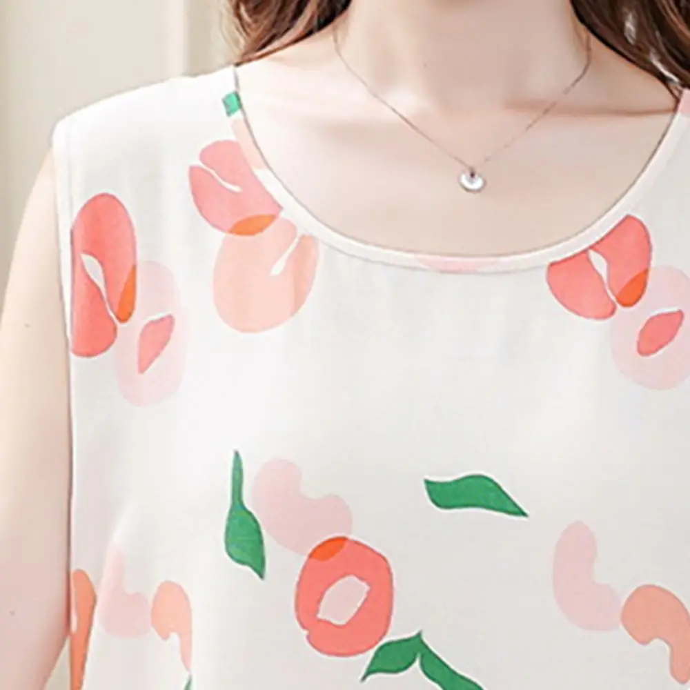 Fashion Cute Woman's Pajamas Set Cotton Silk Floral Printed Sleeveless Pajamas Round Neck Loose Floral Sleepwear Girls
Fashion Cute Woman's Pajamas Set Cotton Silk Floral Printed Sleeveless Pajamas Round Neck Loose Floral Sleepwear Girls