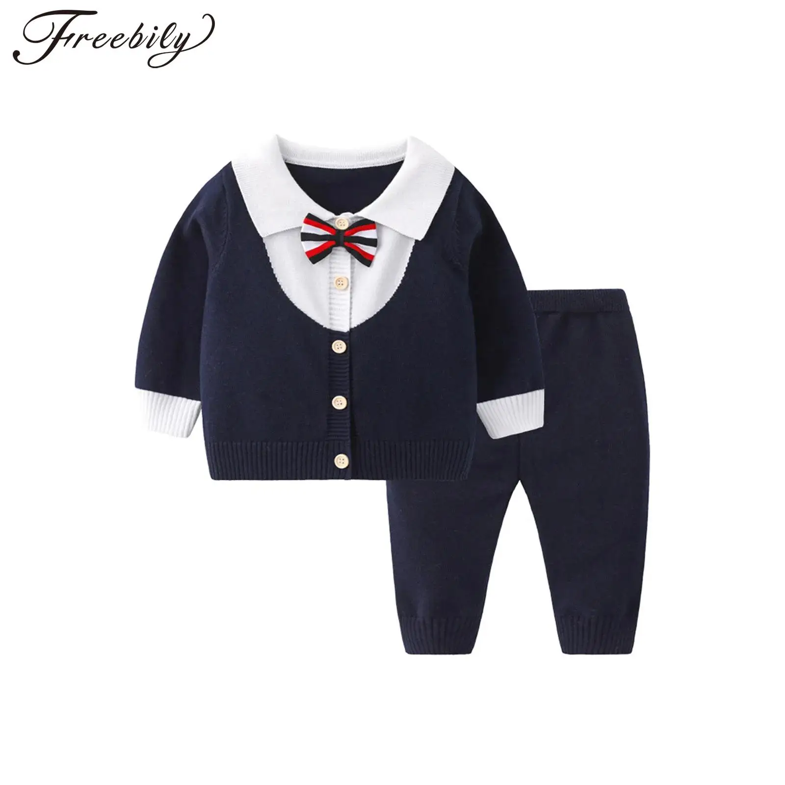 Newborn Baby Boys Gentleman Suit Long Sleeve Bowtie Button Knitwear Shirt Tops with Pants for Formal Wedding Birthday Party
Newborn Baby Boys Gentleman Suit Long Sleeve Bowtie Button Knitwear Shirt Tops with Pants for Formal Wedding Birthday Party