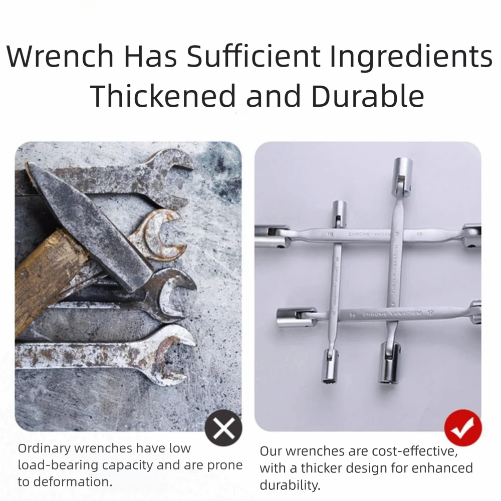 Double Head Dual Head Spanner 12-point Adjustable Wrench Spanner Tool Non-slip Easy To Use Swivel Head Socket Wrench Home Use
Double Head Dual Head Spanner 12-point Adjustable Wrench Spanner Tool Non-slip Easy To Use Swivel Head Socket Wrench Home Use