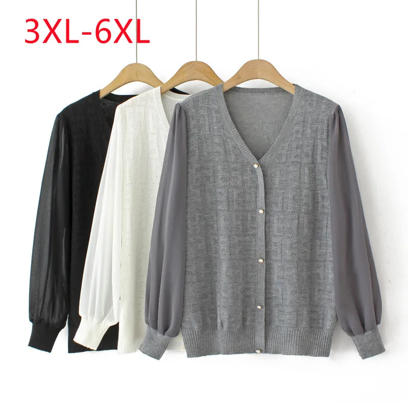 New 2023 Ladies Spring Autumn Plus Size Tops For Women Large Size Long Sleeve V-neck Grey Sweater 3XL 4XL 5XL 6XL
New 2023 Ladies Spring Autumn Plus Size Tops For Women Large Size Long Sleeve V-neck Grey Sweater 3XL 4XL 5XL 6XL