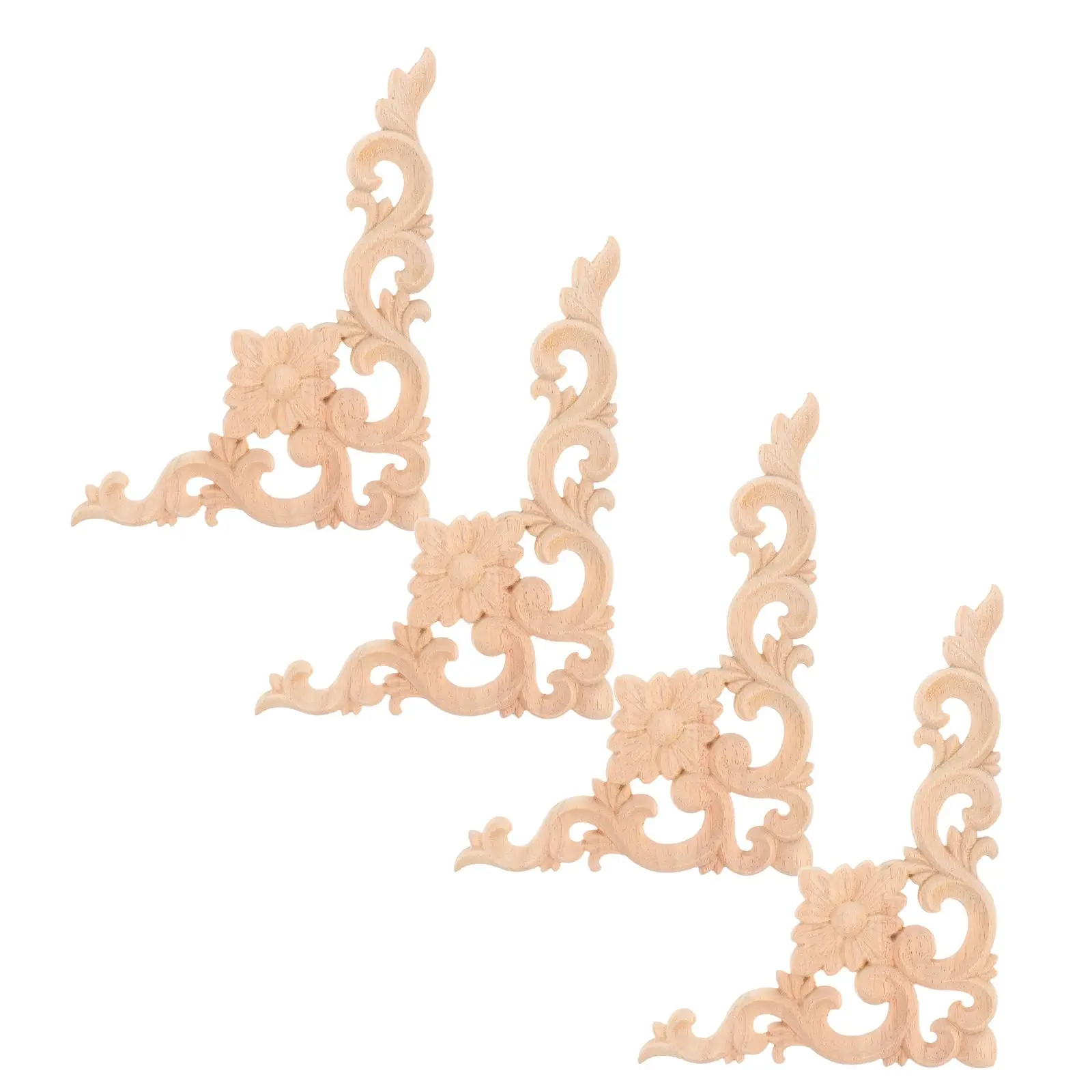4 Pcs Wood Carving Decals Applique Onlay Furniture Decoration Decorate Corner Appliques Wooden for Carved
4 Pcs Wood Carving Decals Applique Onlay Furniture Decoration Decorate Corner Appliques Wooden for Carved