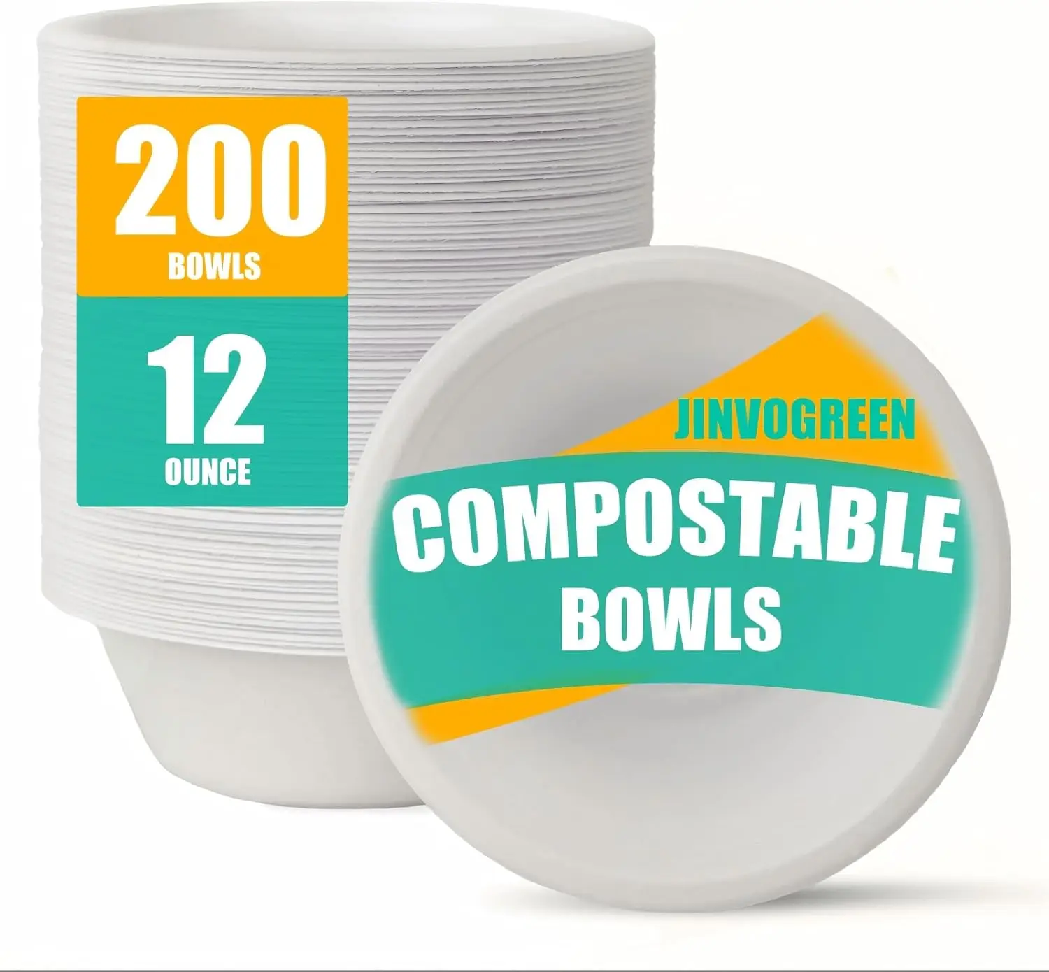 200 Count 12 oz Compostable Paper Bowls, Heavy Duty Biodegradable Bagasse for Snacks, Soup, Salads
200 Count 12 oz Compostable Paper Bowls, Heavy Duty Biodegradable Bagasse for Snacks, Soup, Salads