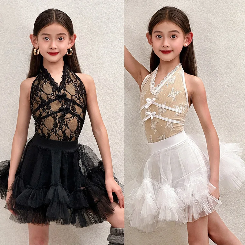 White Black Lace Latin Dance Dress Girls Fluffy Skirt Performance Suit Kids Cha Cha Dance Competition Dress Practice Clothing
White Black Lace Latin Dance Dress Girls Fluffy Skirt Performance Suit Kids Cha Cha Dance Competition Dress Practice Clothing