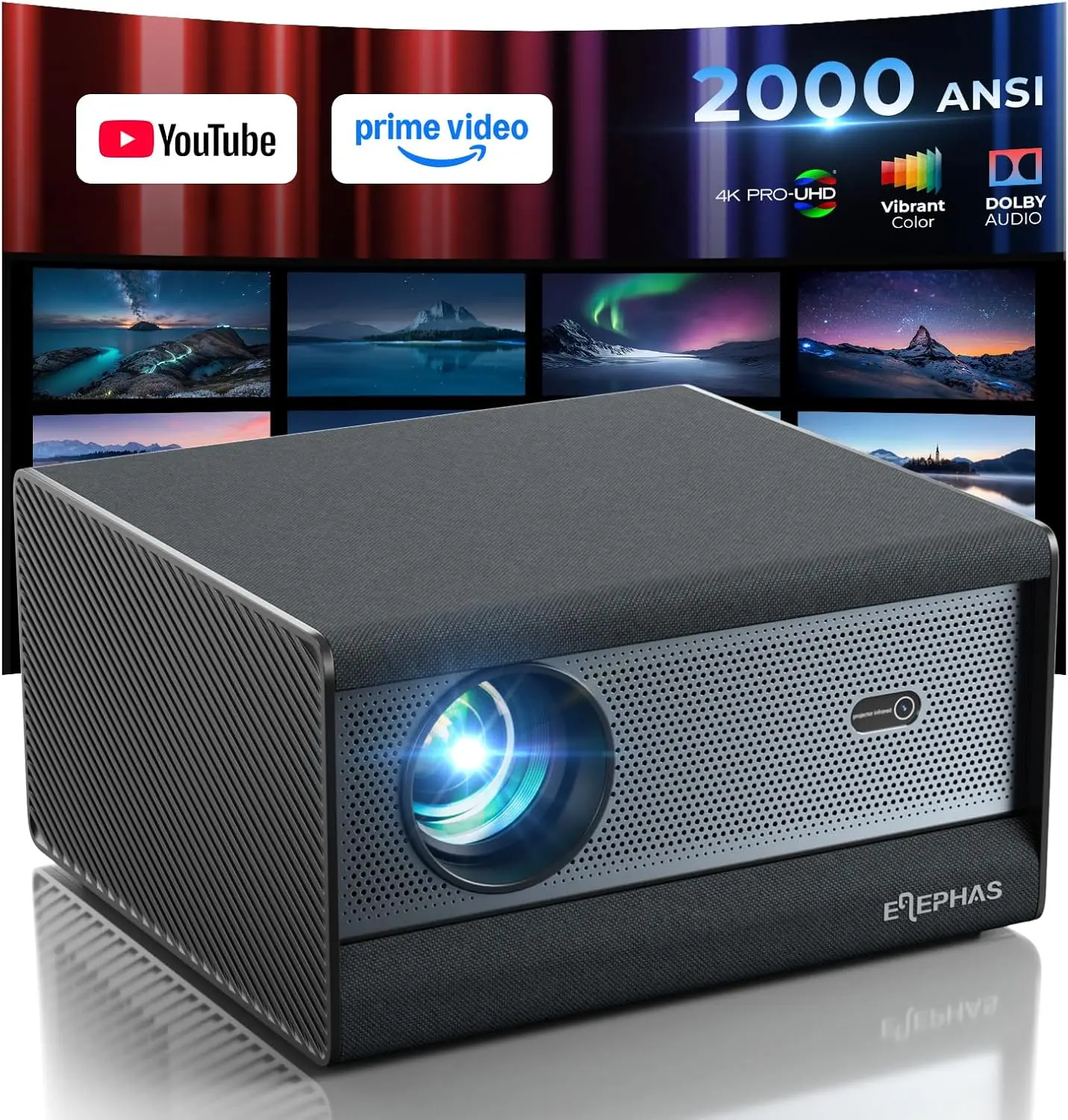 4K Supported Projector with WiFi & Bluetooth, 2000 ANSI Lumens, Auto Focus & Keystone, Dolby Audio, Dust-Proof Sealed
4K Supported Projector with WiFi & Bluetooth, 2000 ANSI Lumens, Auto Focus & Keystone, Dolby Audio, Dust-Proof Sealed