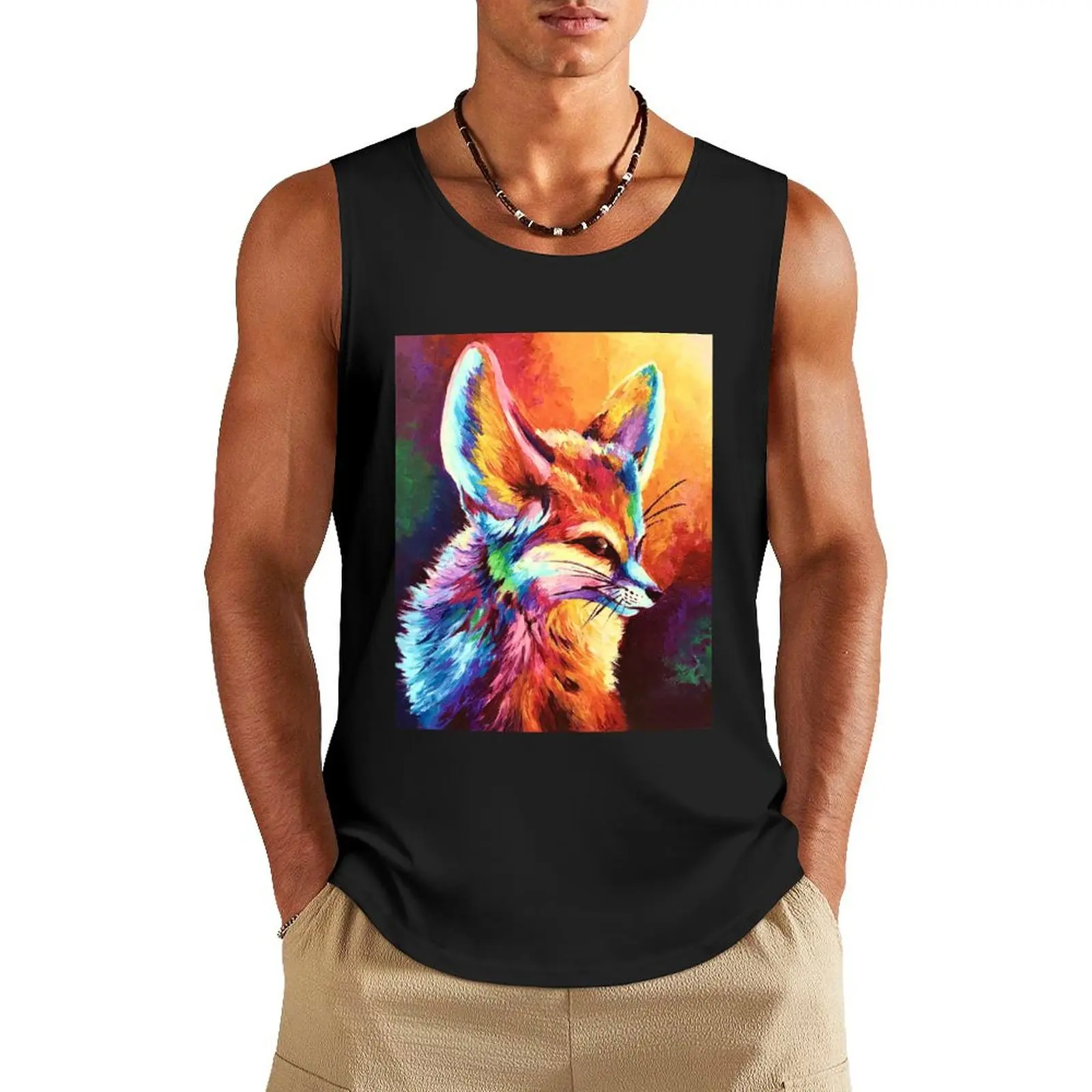 Rainbow Painted Fennec Fox Tank Top Men's fitness t-shirt Bodybuilding shirt summer clothes for men
Rainbow Painted Fennec Fox Tank Top Men's fitness t-shirt Bodybuilding shirt summer clothes for men