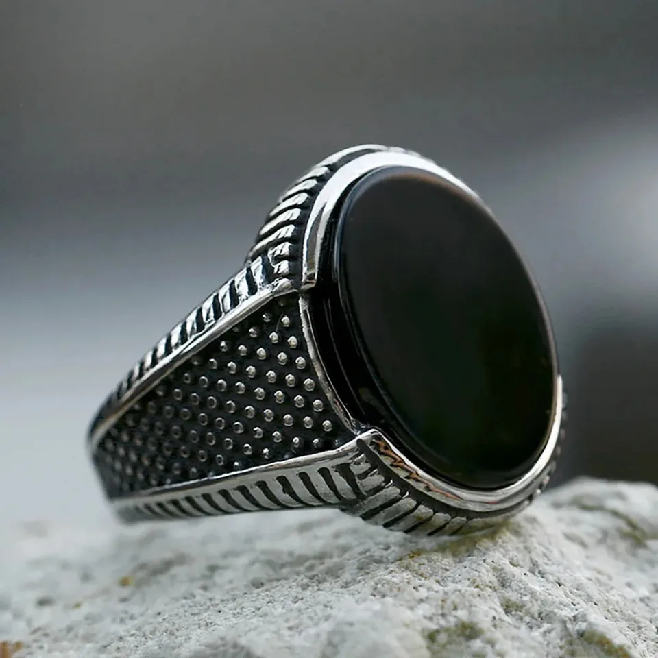 New Retro Black Stone Rings Punk Hip Hop 316L Stainless Steel Turkish Style Ring for Men Women Fashion Jewelry Gifts Wholesale
New Retro Black Stone Rings Punk Hip Hop 316L Stainless Steel Turkish Style Ring for Men Women Fashion Jewelry Gifts Wholesale