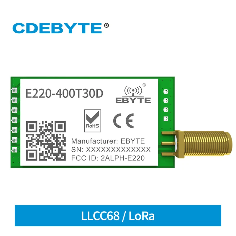 5Pcs E220-400T30D LoRa Wireless UART 433MHz 470MHz 30dBm Module LLCC68 LoRa Spread Spectrum DIP UART Interface SMA-K Antenna
5Pcs E220-400T30D LoRa Wireless UART 433MHz 470MHz 30dBm Module LLCC68 LoRa Spread Spectrum DIP UART Interface SMA-K Antenna