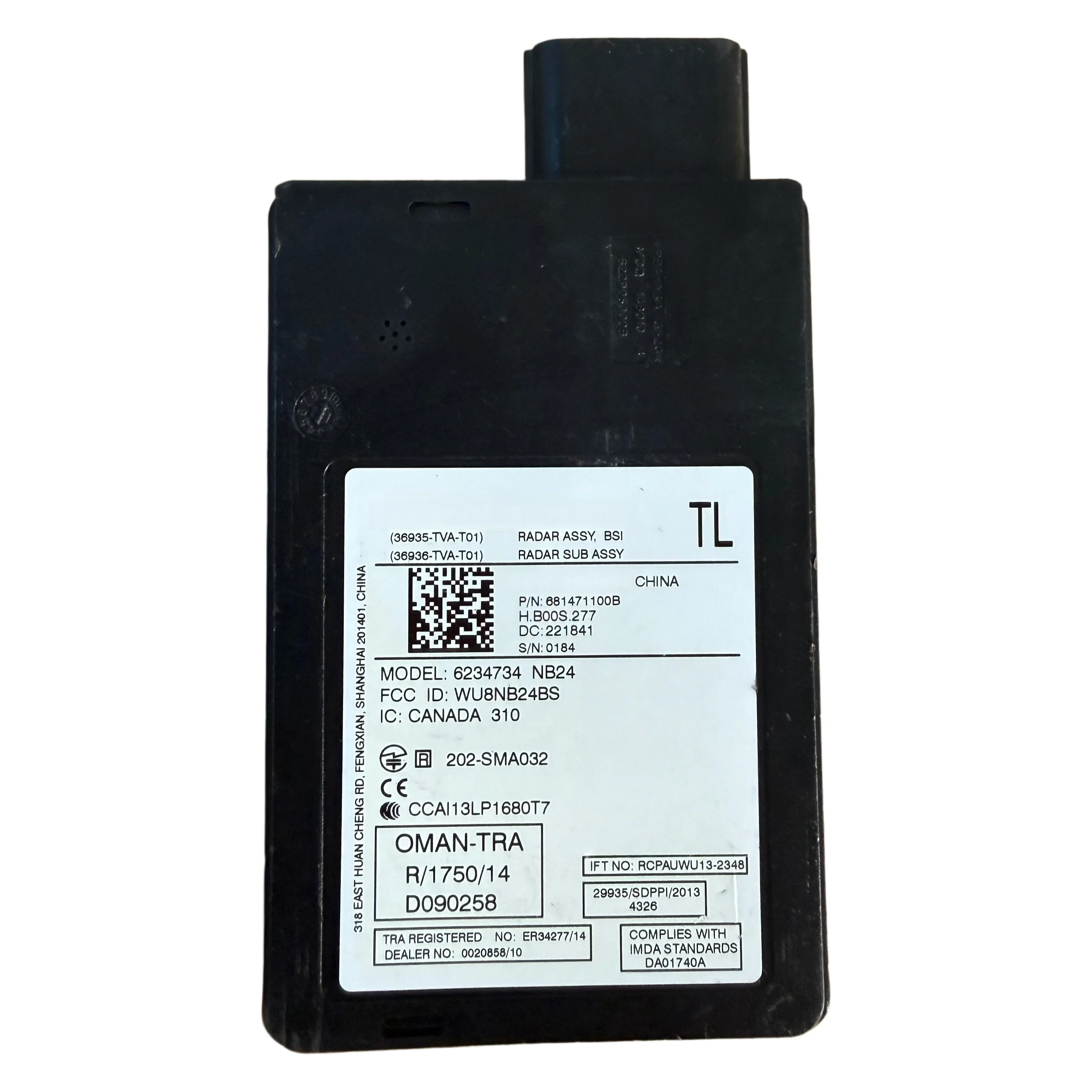 36935-TVA-T01 left blind spot radar sensor is suitable for Honda 36936-TVA-T01
36935-TVA-T01 left blind spot radar sensor is suitable for Honda 36936-TVA-T01