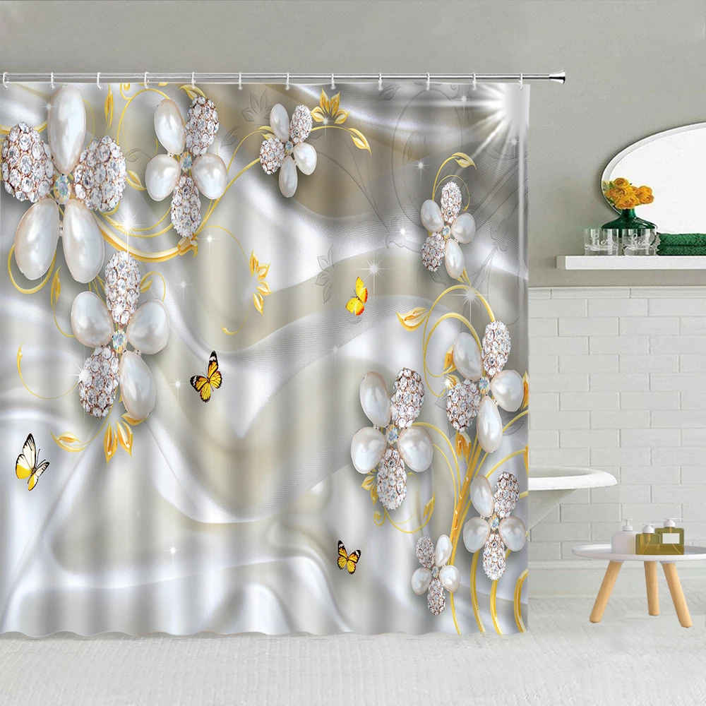 Chinese Style Luxury Diamond Flower Shower Curtain Fantasy Floral Butterfly Pattern Bathroom Bath Curtains Waterproof with Hooks
Chinese Style Luxury Diamond Flower Shower Curtain Fantasy Floral Butterfly Pattern Bathroom Bath Curtains Waterproof with Hooks
