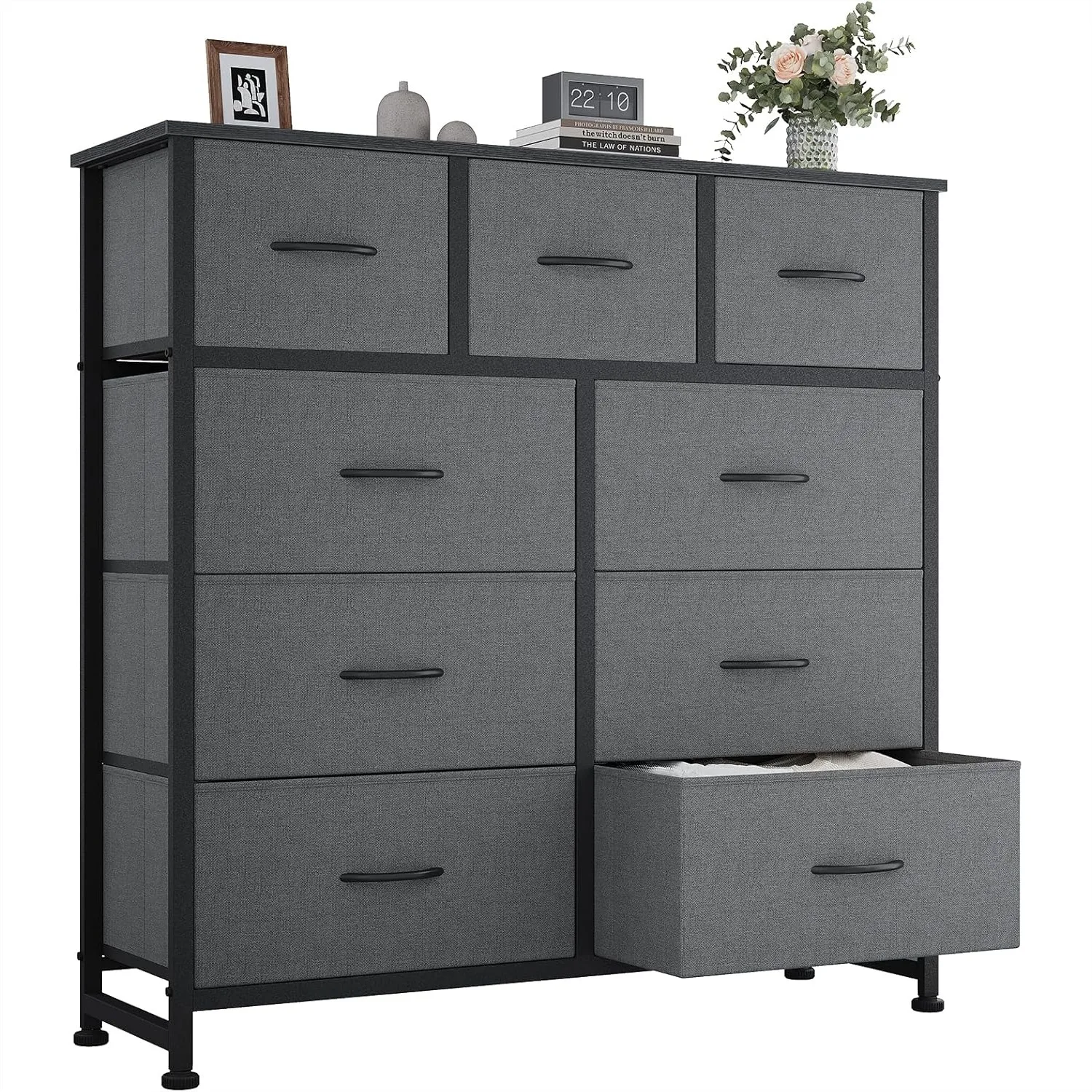 9 Drawer Fabric Storage Organizer for Closet, Clothes Dresser with Steel Frame, 39.4"H x 11.8"W x 39.9"D, Grey
9 Drawer Fabric Storage Organizer for Closet, Clothes Dresser with Steel Frame, 39.4"H x 11.8"W x 39.9"D, Grey