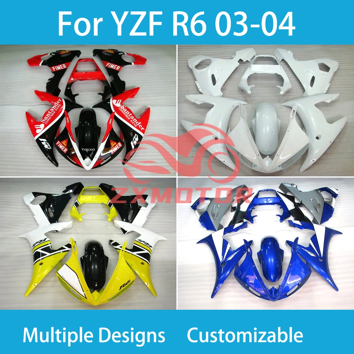 Полный обтекатель для Yamaha YZF R6 2003 2004, комплект обтекателей для мотоцикла, набор кузовных работ из АБС-пластика, полные детали R 6 03 04
Полный обтекатель для Yamaha YZF R6 2003 2004, комплект обтекателей для мотоцикла, набор кузовных работ из АБС-пластика, полные детали R 6 03 04