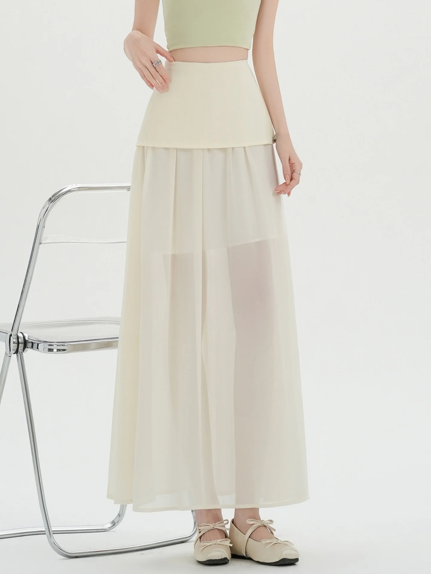 High Waist A-Line Long Skirt Women's Summer Double Layer Silk Chiffon Half Body Skirt Slimming Hip Covering Draping Elegant
High Waist A-Line Long Skirt Women's Summer Double Layer Silk Chiffon Half Body Skirt Slimming Hip Covering Draping Elegant