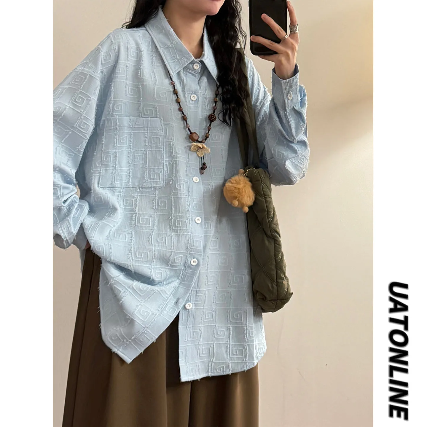 UATONLINE2026 Весенняя мужская рубашка в японском ретро-стиле, свободного кроя, с длинным рукавом, однотонная, с вышивкой, повседневная, модная
UATONLINE2026 Весенняя мужская рубашка в японском ретро-стиле, свободного кроя, с длинным рукавом, однотонная, с вышивкой, повседневная, модная