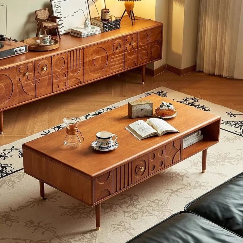 Nordic solid wood retro TV cabinet coffee table combination carved small apartment living room boxwood locker household medieval
Nordic solid wood retro TV cabinet coffee table combination carved small apartment living room boxwood locker household medieval