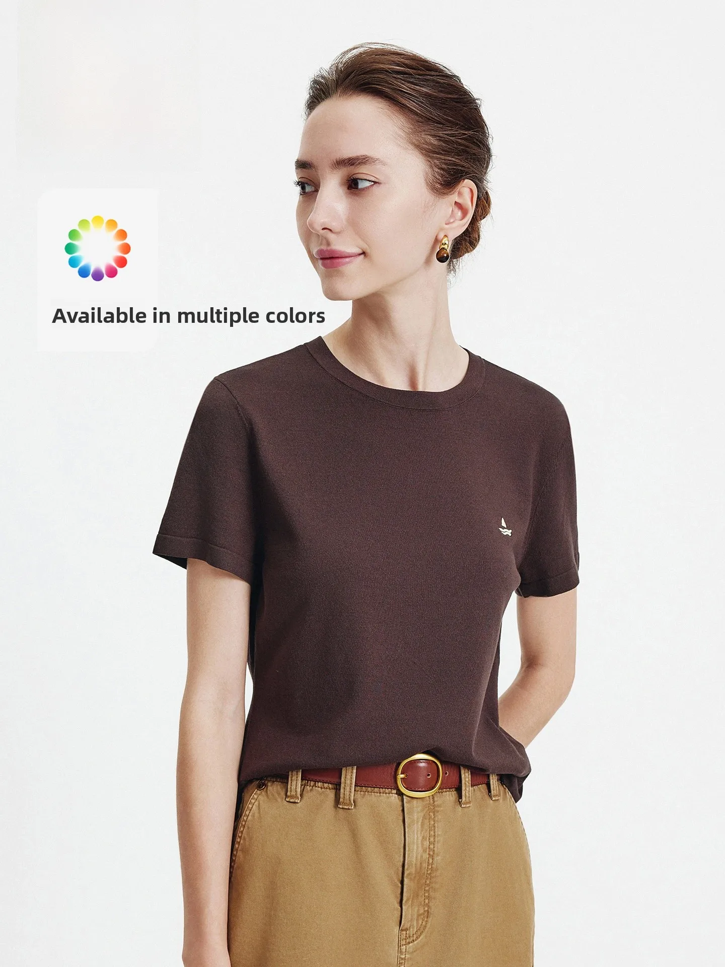 Navigare round Neck Knitted Short Sleeve T-Shirt Women's Summer New Style Casual Pure Color Navigare Small Sailing Boat
Navigare round Neck Knitted Short Sleeve T-Shirt Women's Summer New Style Casual Pure Color Navigare Small Sailing Boat