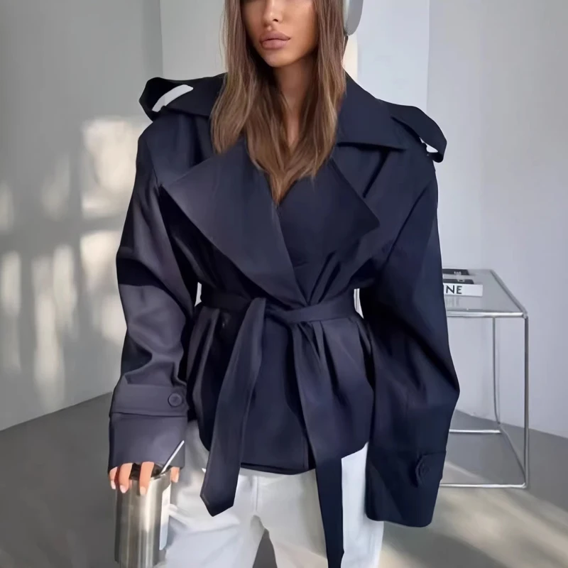 2026 Women Autumn Casual Windbreaker Fashion Double Breasted Lace Up Short Trench Coat New in Outerwear Female Cropped Jacket
2026 Women Autumn Casual Windbreaker Fashion Double Breasted Lace Up Short Trench Coat New in Outerwear Female Cropped Jacket