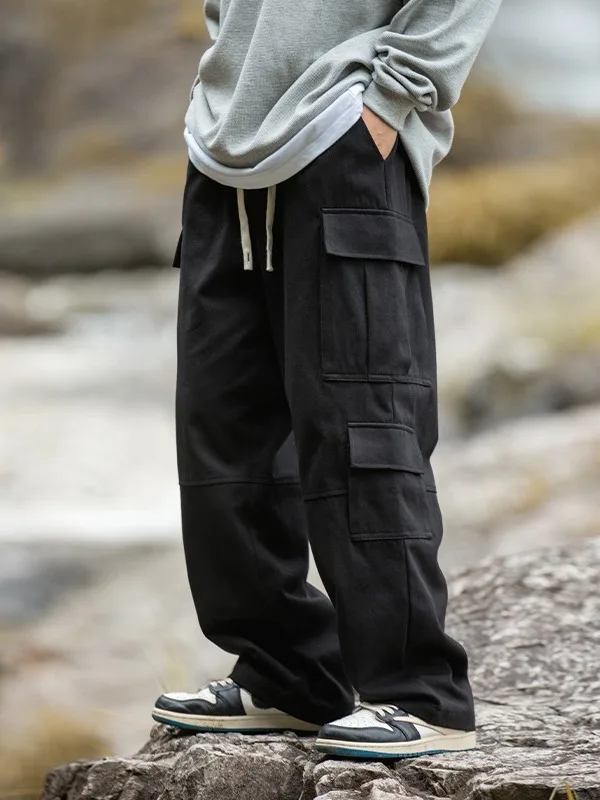 Loose Straight Leg Workwear Trousers for Men with Multiple Pockets Autumn Winter plus Size Black Casual Long Pants
Loose Straight Leg Workwear Trousers for Men with Multiple Pockets Autumn Winter plus Size Black Casual Long Pants