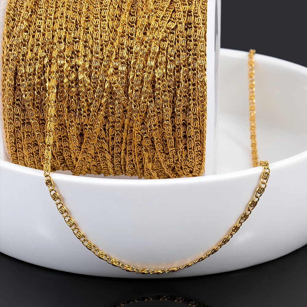1Meter 2x4.5mm Stainless Steel chain Simple Watermarks Chain Bulk For DIY Jewelry Making Necklace Bracelets Accessories
1Meter 2x4.5mm Stainless Steel chain Simple Watermarks Chain Bulk For DIY Jewelry Making Necklace Bracelets Accessories
