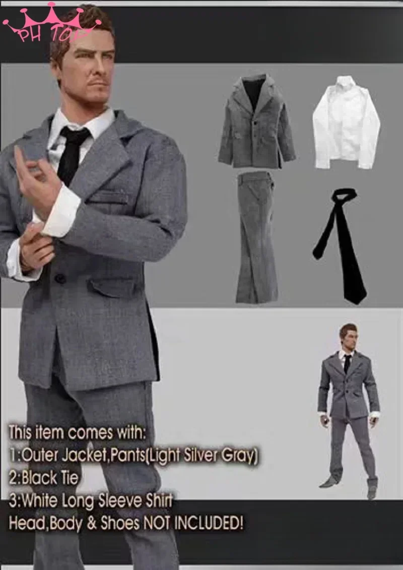 1/6 Scale Male Soldier Western Suit Uniform Set Gray Black Colors Business Clothes Model for 12'' Action Figures Display Gifts
1/6 Scale Male Soldier Western Suit Uniform Set Gray Black Colors Business Clothes Model for 12'' Action Figures Display Gifts