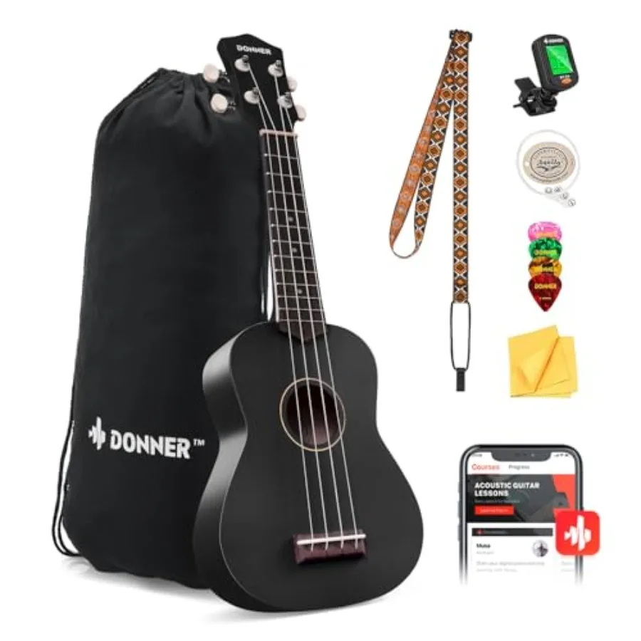 Soprano Ukulele for Beginner 21 Inch Matte Black Ukulele Beginner Kit with Bag Strap Tuner Strings Picks Cloth Free Online Less
Soprano Ukulele for Beginner 21 Inch Matte Black Ukulele Beginner Kit with Bag Strap Tuner Strings Picks Cloth Free Online Less