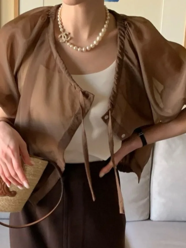Chic Summer Round Dstring Belted Loose Ort Microtranslucent Sun Protection Outerwear Women's Lace Snowflake
Chic Summer Round Dstring Belted Loose Ort Microtranslucent Sun Protection Outerwear Women's Lace Snowflake