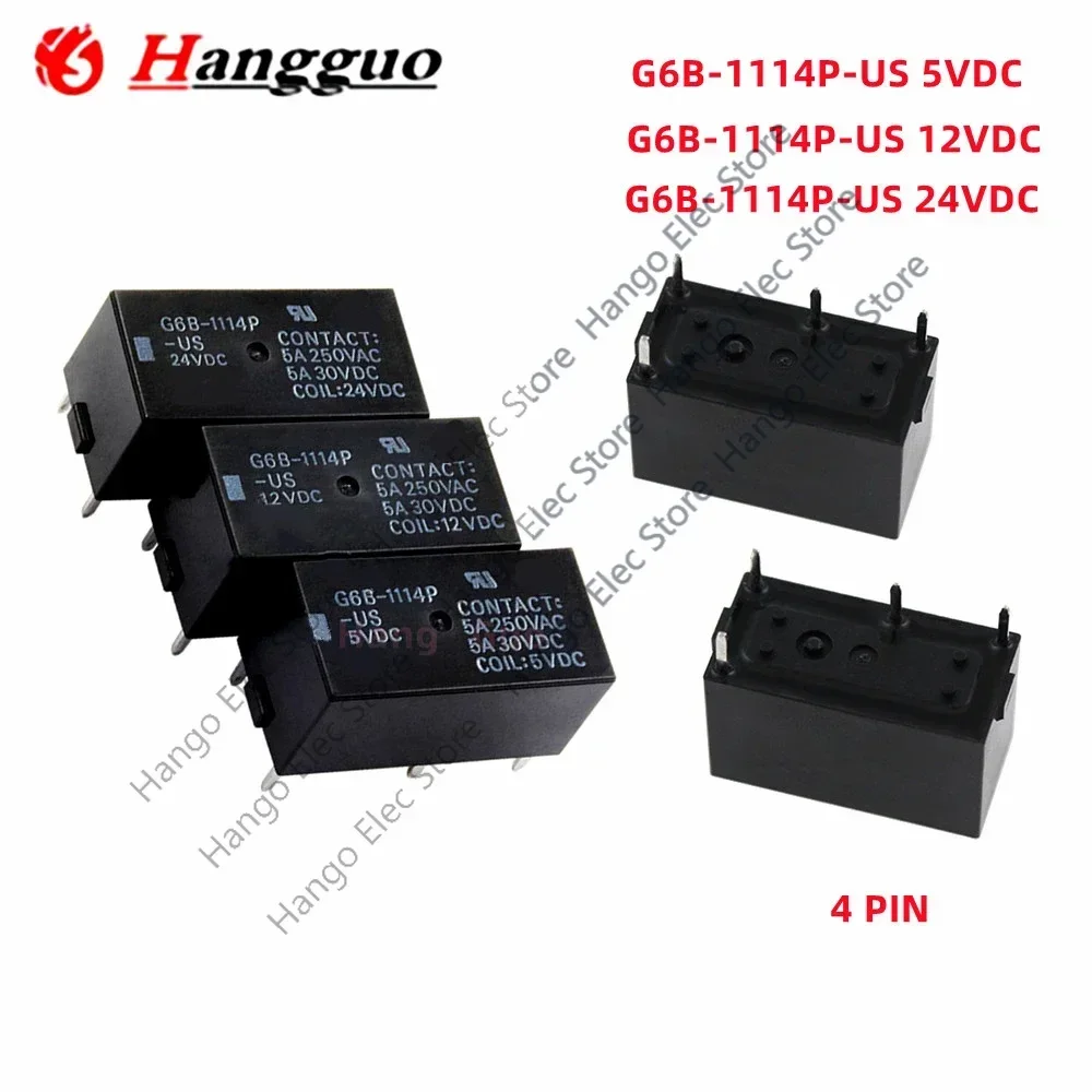 5pcs/los Original G6B-1114P-US 5a 4pin G6B-1174P 8a 4pin 5v 12v 24v G6B-2114P-US-24VDC dc5vdc 12vdc 5a 6pin relais 
5pcs/los Original G6B-1114P-US 5a 4pin G6B-1174P 8a 4pin 5v 12v 24v G6B-2114P-US-24VDC dc5vdc 12vdc 5a 6pin relais