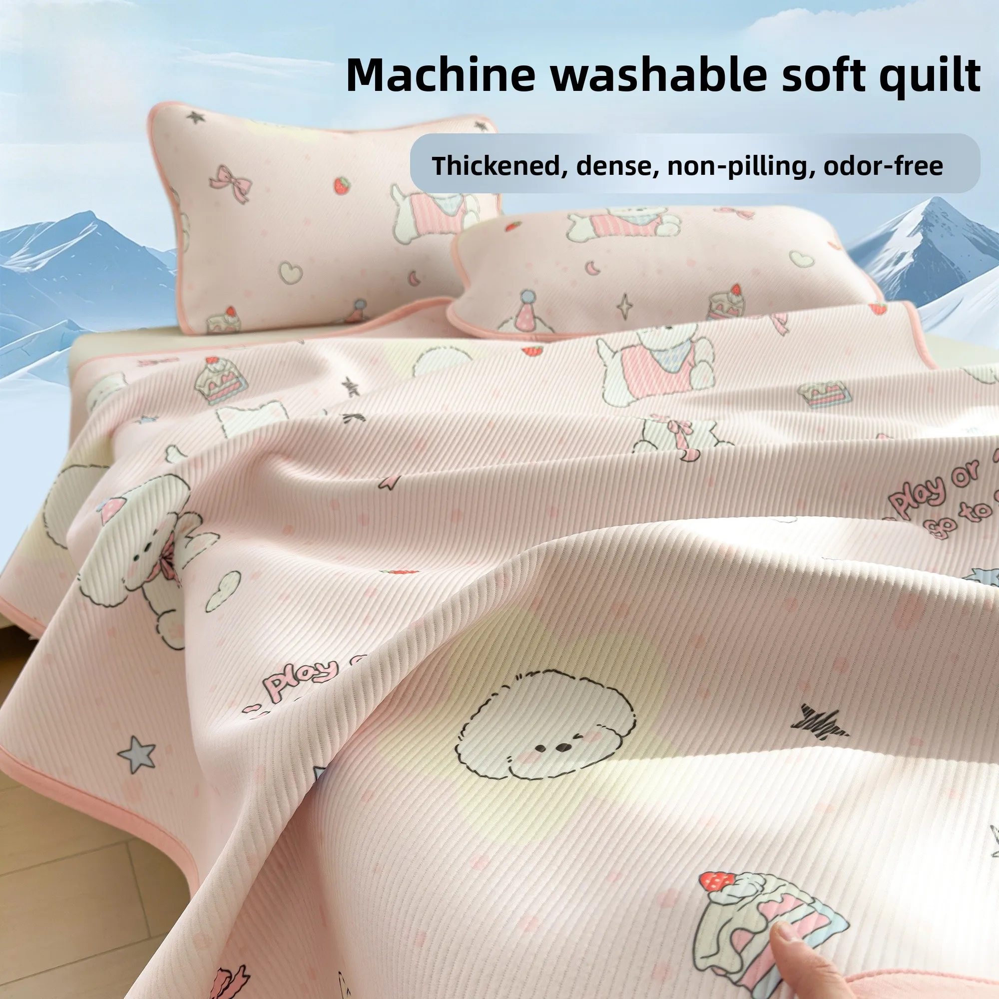 Ice Silk Cartoon Bedding Set Machine Washable Soft Mat Summer Home Use 2026 New a Class Polyester Fiber Quilt Cover Kit
Ice Silk Cartoon Bedding Set Machine Washable Soft Mat Summer Home Use 2026 New a Class Polyester Fiber Quilt Cover Kit