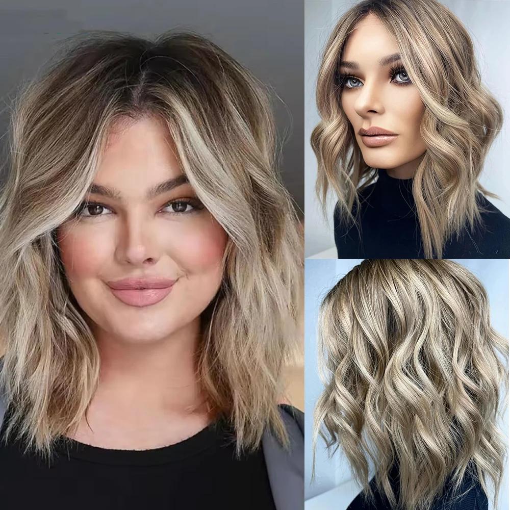 Short Wavy Synthetic Wig Ash Blonde Layered Hair Middle Part Lace Front Bob Wig 14 Inch Shoulder Length Heat Resistant Fiber
Short Wavy Synthetic Wig Ash Blonde Layered Hair Middle Part Lace Front Bob Wig 14 Inch Shoulder Length Heat Resistant Fiber