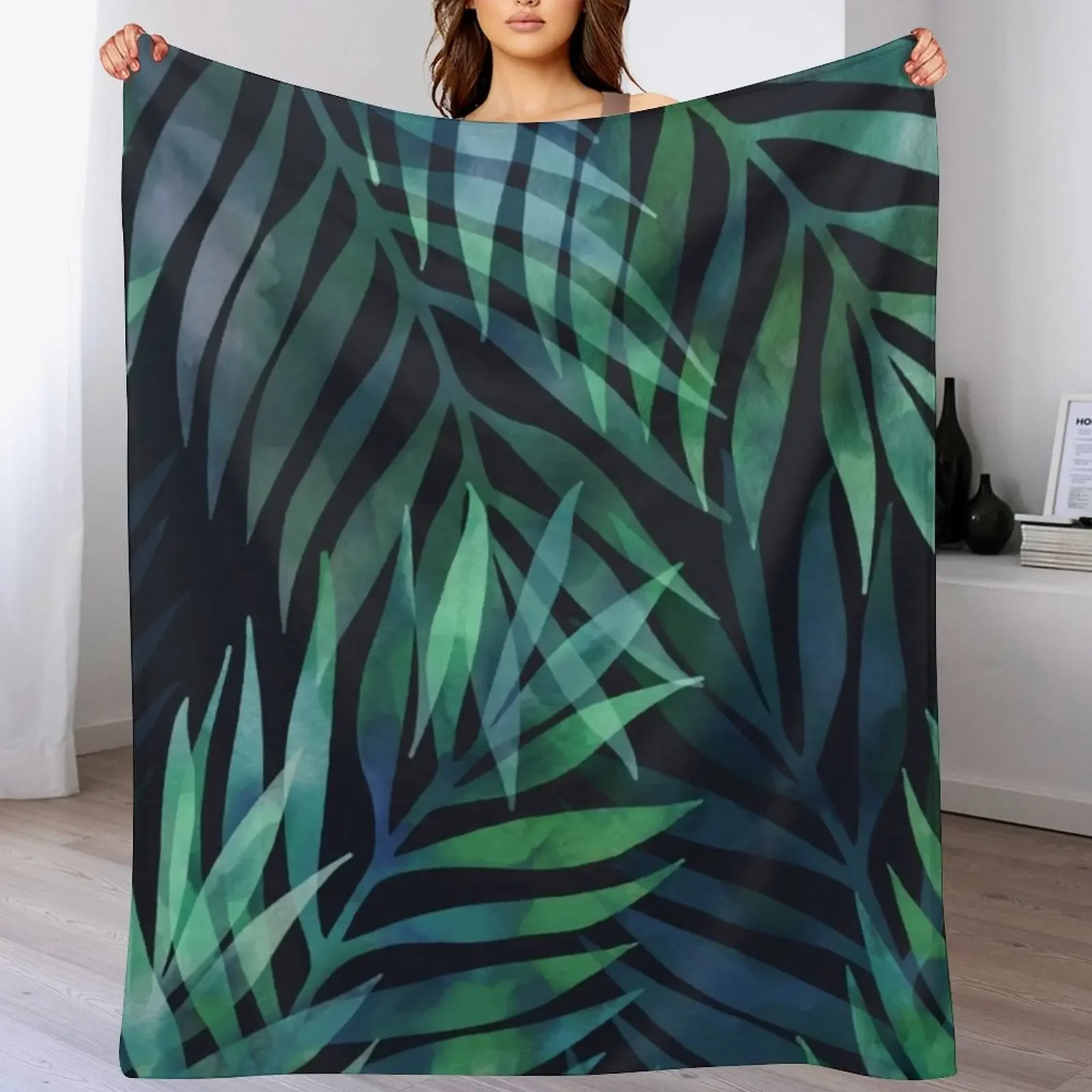 Dark green palms leaves pattern Throw Blanket Hairys Plaid on the sofa Decorative Sofas Blankets
Dark green palms leaves pattern Throw Blanket Hairys Plaid on the sofa Decorative Sofas Blankets