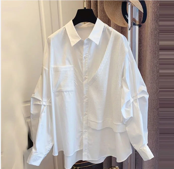 Women Korean Fashion Buttoned Asymmetric Split-Front Blouses 2025 new Spring Summer Long Sleeves Causal White Shirts Tops
Women Korean Fashion Buttoned Asymmetric Split-Front Blouses 2025 new Spring Summer Long Sleeves Causal White Shirts Tops
