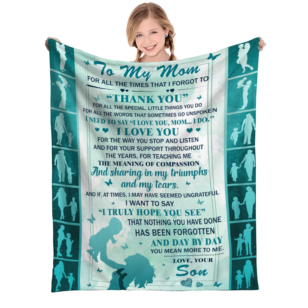 To My Mom Blanket from Son Gifts Fleece Throw Soft and comfortable blankets Bed/Sofa/Travel Birthday/Christmas leisure blanket
To My Mom Blanket from Son Gifts Fleece Throw Soft and comfortable blankets Bed/Sofa/Travel Birthday/Christmas leisure blanket