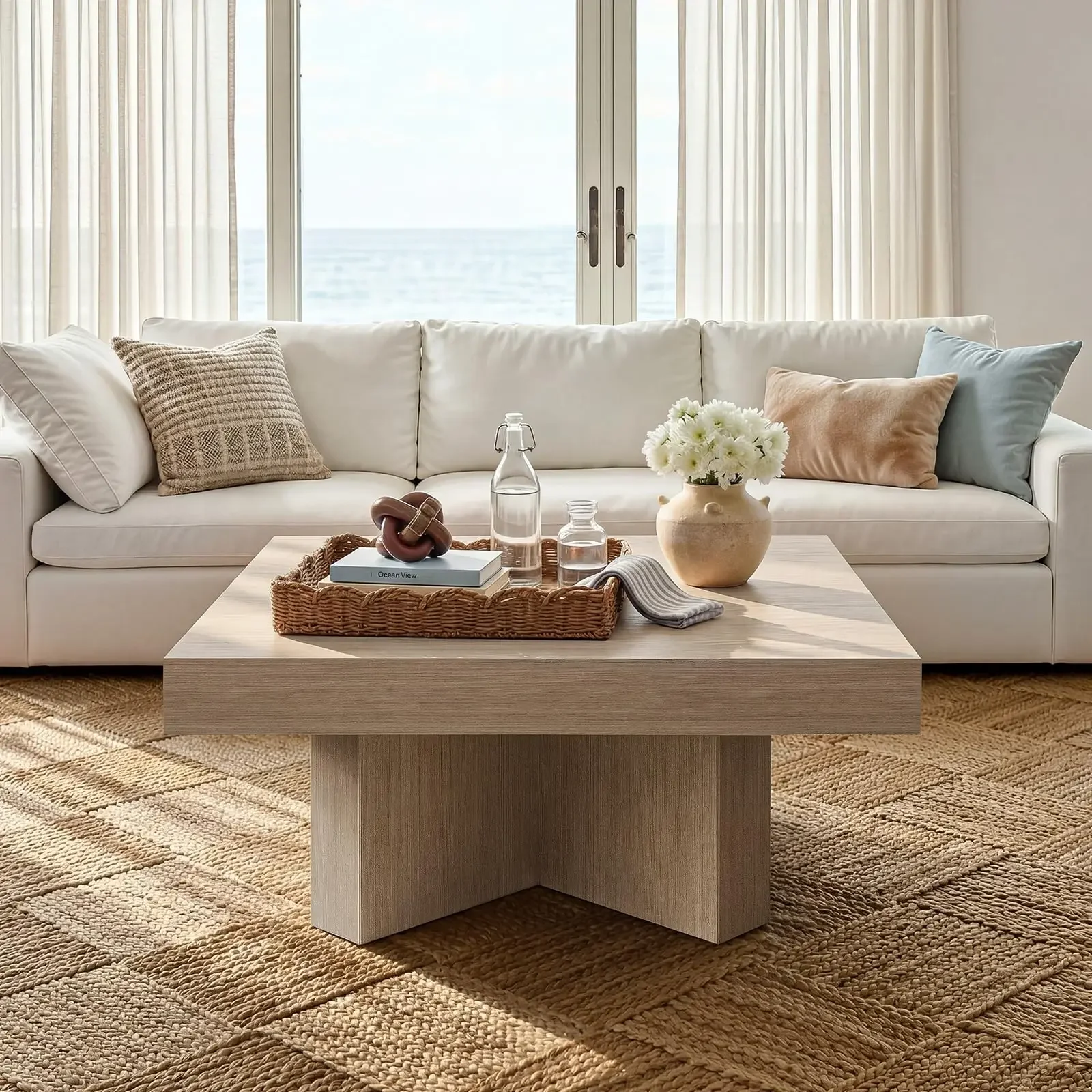 Square Modern Coffee Table White Oak Living Room Table
Square Modern Coffee Table White Oak Living Room Table