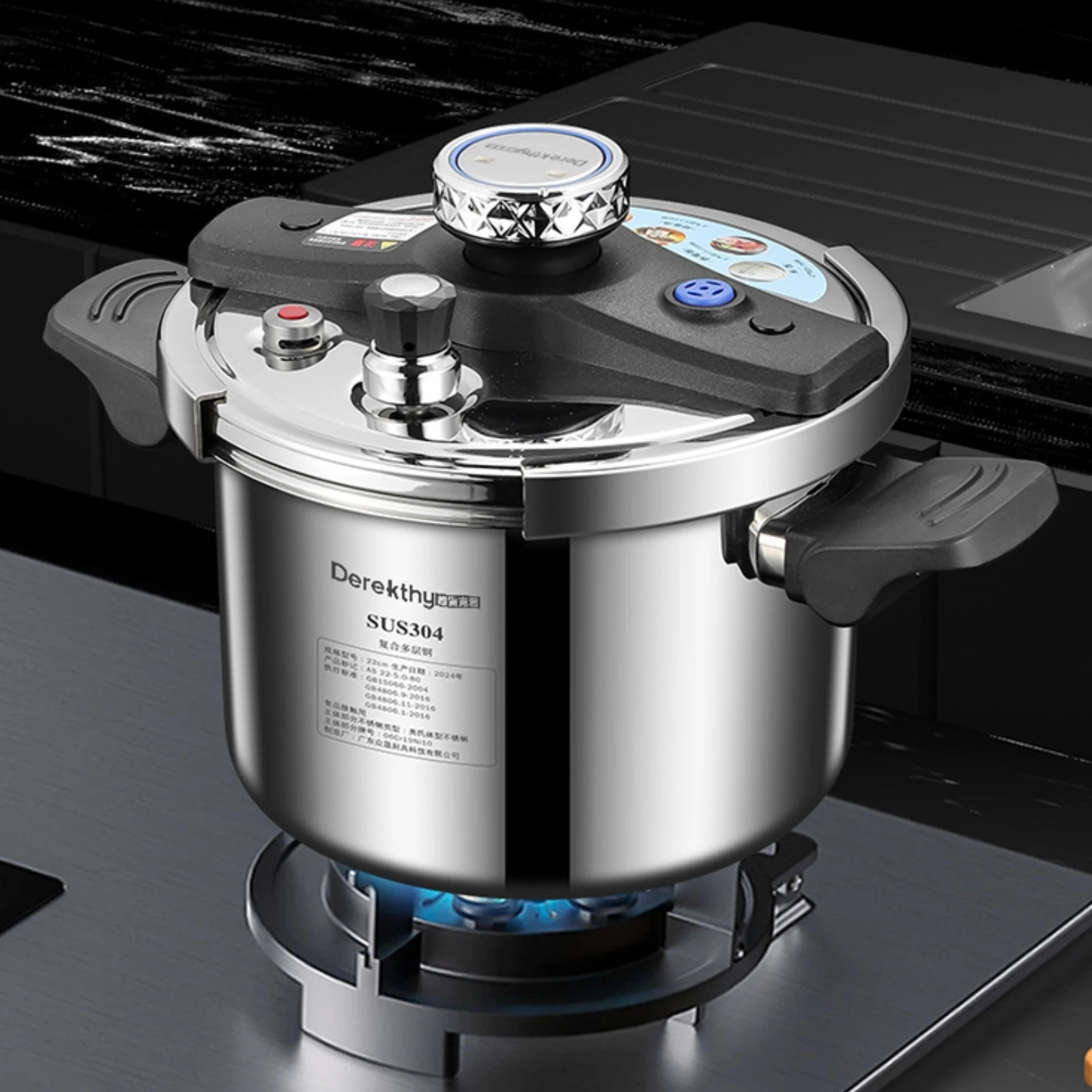 Stainless Steel Pressure Cooker Polished Metal Stovetop Pressure Cooker Sealed Pot Rust Resistant Cookware Fast Cooking
Stainless Steel Pressure Cooker Polished Metal Stovetop Pressure Cooker Sealed Pot Rust Resistant Cookware Fast Cooking