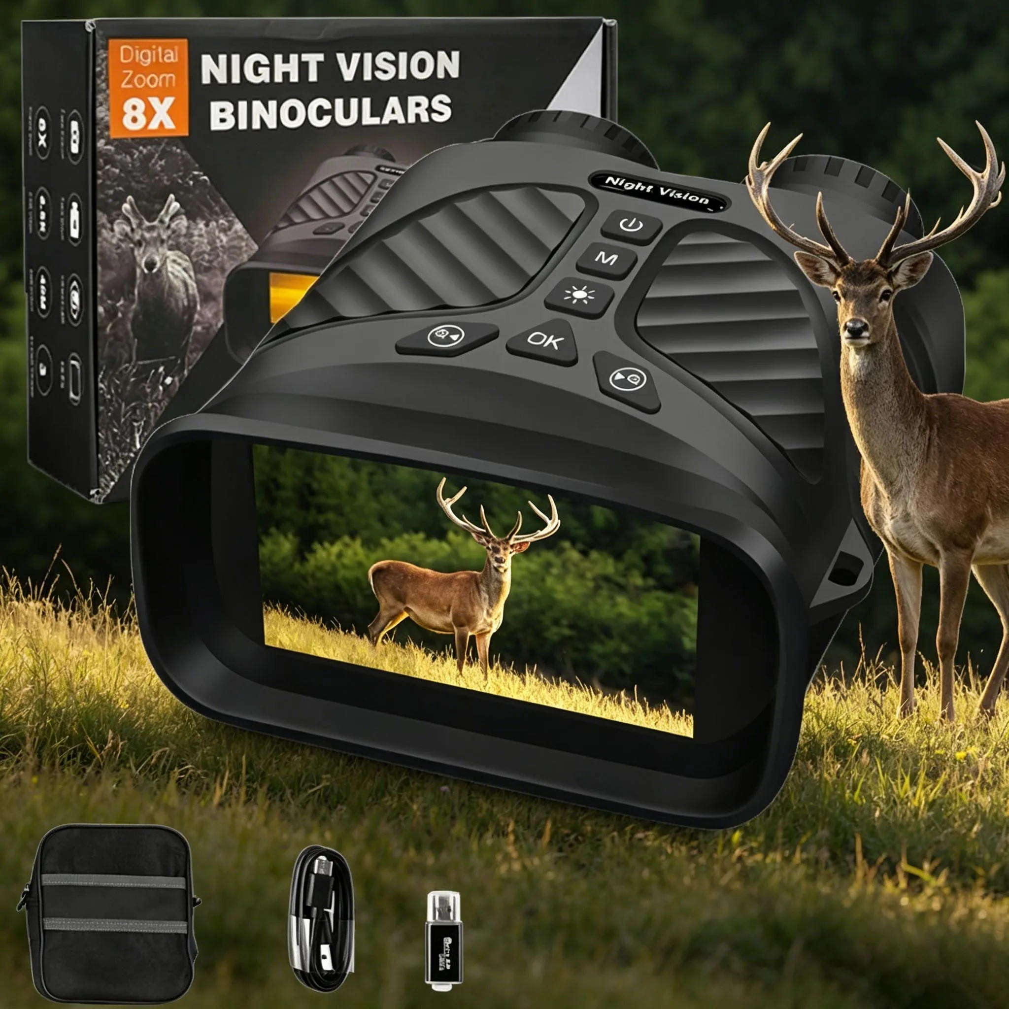 Hot Sale 8X Zoom 2.5K HD Night Vision Binoculars Infrared Outdoor Hunting Camping Telescope
Hot Sale 8X Zoom 2.5K HD Night Vision Binoculars Infrared Outdoor Hunting Camping Telescope