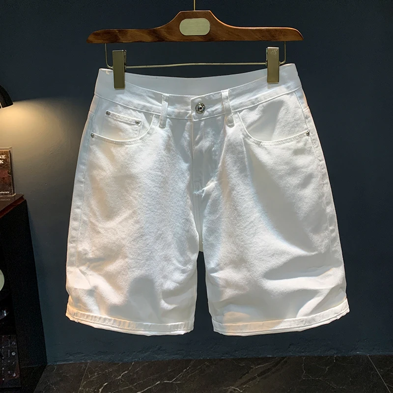 Faionable White Denim orts Men's High Waist Five-Quarter Casual Elastic Breathable Youth Mid-Calf Summer Jeans orts
Faionable White Denim orts Men's High Waist Five-Quarter Casual Elastic Breathable Youth Mid-Calf Summer Jeans orts