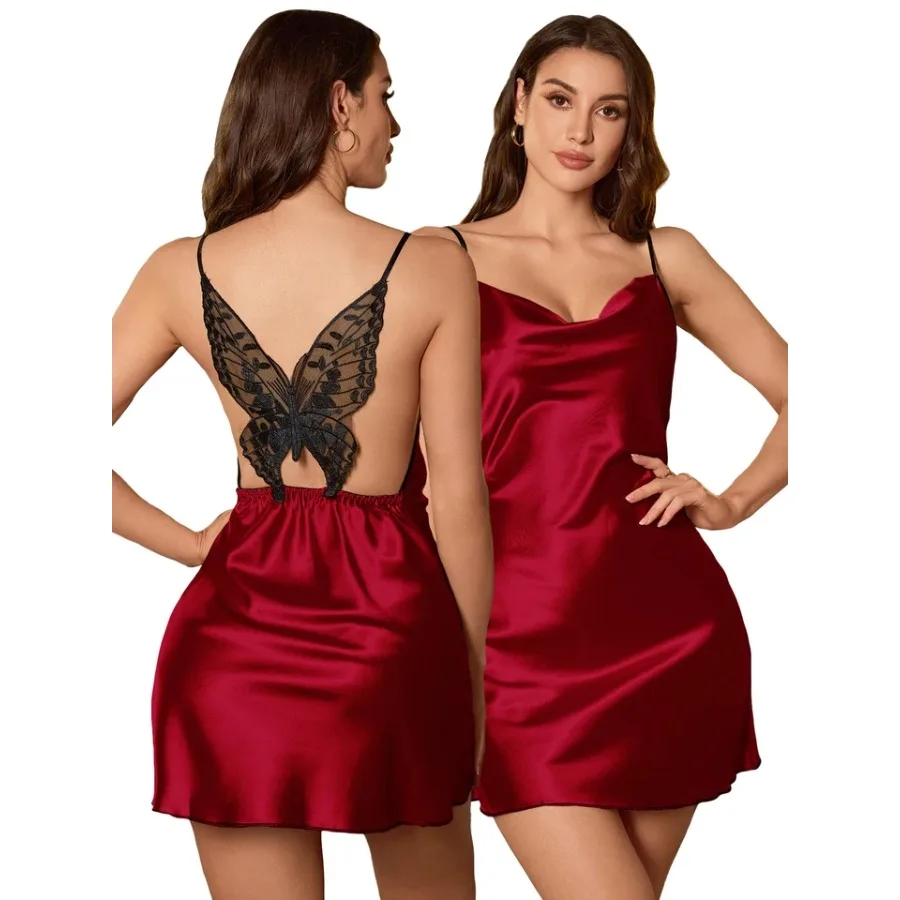 Women's Sexy Fashion Short Sleep Dress Butterfly Lace Backless Nightgown Loungewear
Women's Sexy Fashion Short Sleep Dress Butterfly Lace Backless Nightgown Loungewear