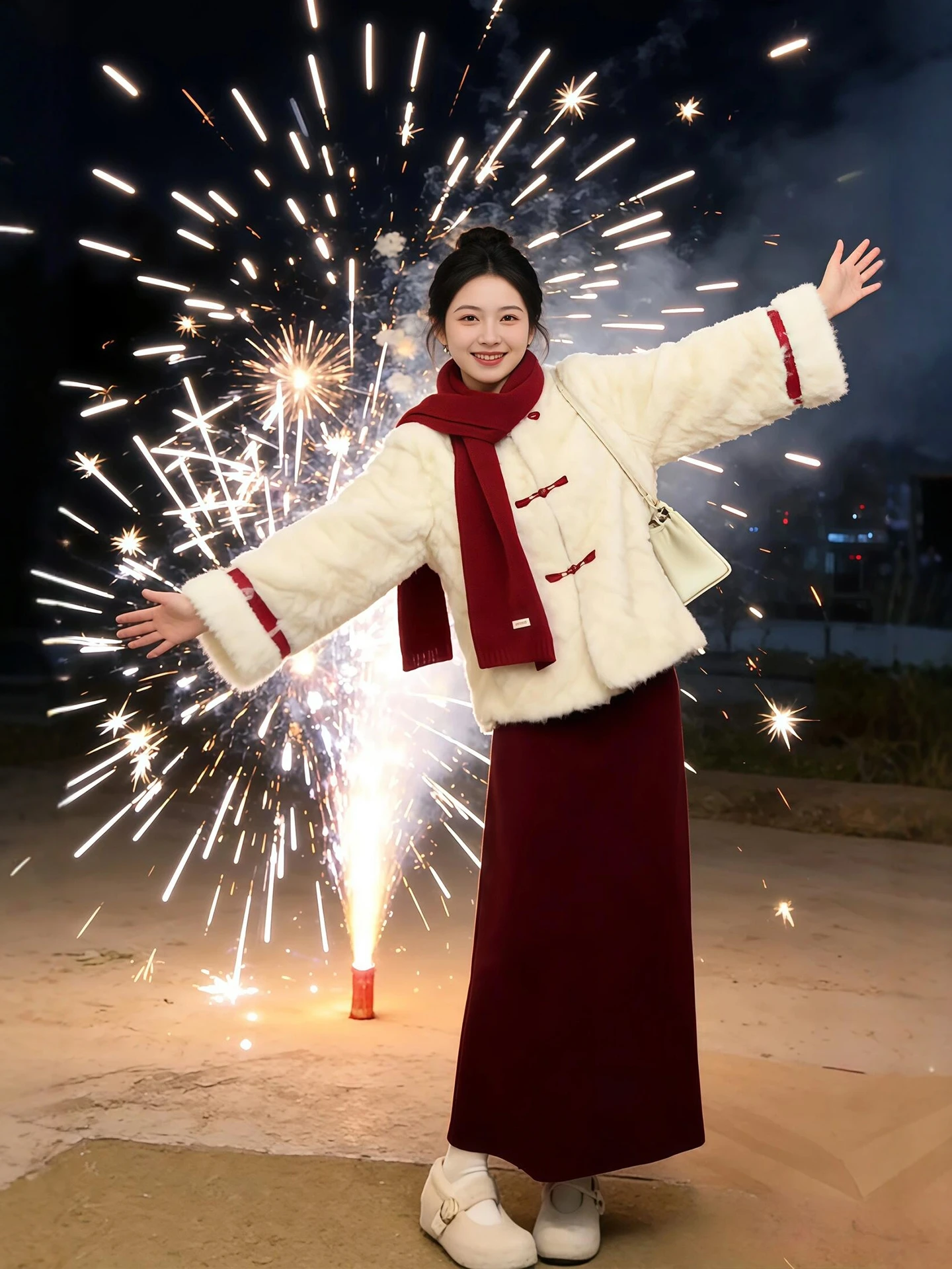 New Year's Fashion plus Size Women's Ensemble Chinese Style Fur Coat Skirt Set Warm Loose Fit round Neck Button up Polyester
New Year's Fashion plus Size Women's Ensemble Chinese Style Fur Coat Skirt Set Warm Loose Fit round Neck Button up Polyester