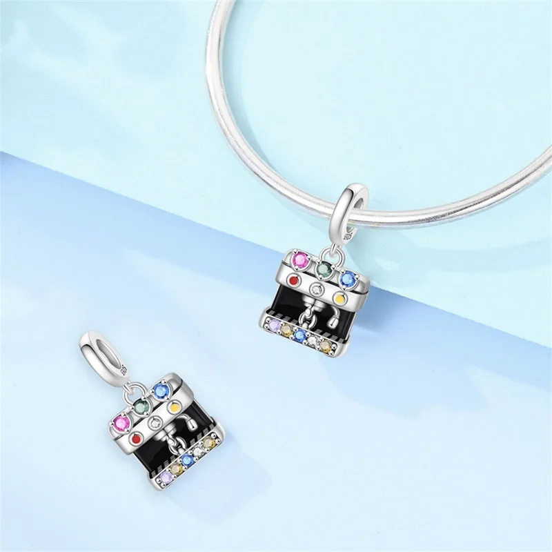 New 925 Sterling Silver Gem Coffee Machine Zircon Charms Beads Fit 3mm Classic Bracelet DIY Women Birthday Anniversary Jewelry
New 925 Sterling Silver Gem Coffee Machine Zircon Charms Beads Fit 3mm Classic Bracelet DIY Women Birthday Anniversary Jewelry