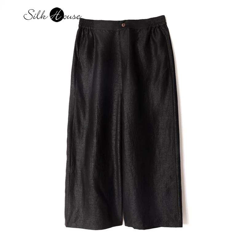 2025 Early Autumn New Versatile 100% Natural Mulberry Silk Gambiered Guangdong Gauze Women's Casual Straight Leg Pants
2025 Early Autumn New Versatile 100% Natural Mulberry Silk Gambiered Guangdong Gauze Women's Casual Straight Leg Pants