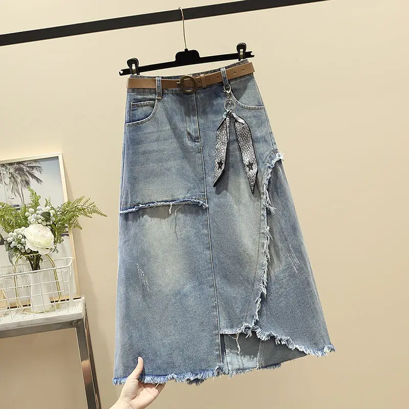 Woman New Slim Irregular A-line Skirt High Waist Medium Length Denim Skirt Female Casual Skirts Streetwear Without Belt Q422
Woman New Slim Irregular A-line Skirt High Waist Medium Length Denim Skirt Female Casual Skirts Streetwear Without Belt Q422