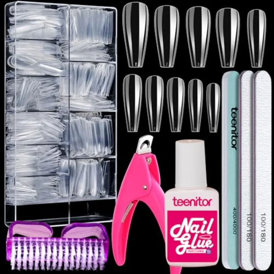 Set, Long Acrylic Nail Kit Full Cover Clear Press On Nails, 600 Pcs Fake Nails with Glue, Acrylic Nail Clipper Files and Buffer
Set, Long Acrylic Nail Kit Full Cover Clear Press On Nails, 600 Pcs Fake Nails with Glue, Acrylic Nail Clipper Files and Buffer