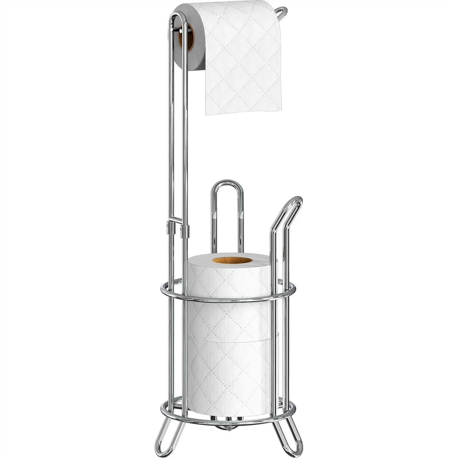 Bathroom Toilet Paper Roll Holder Stand, Holds 4 Rolls, No Installation Needed, Chrome
Bathroom Toilet Paper Roll Holder Stand, Holds 4 Rolls, No Installation Needed, Chrome