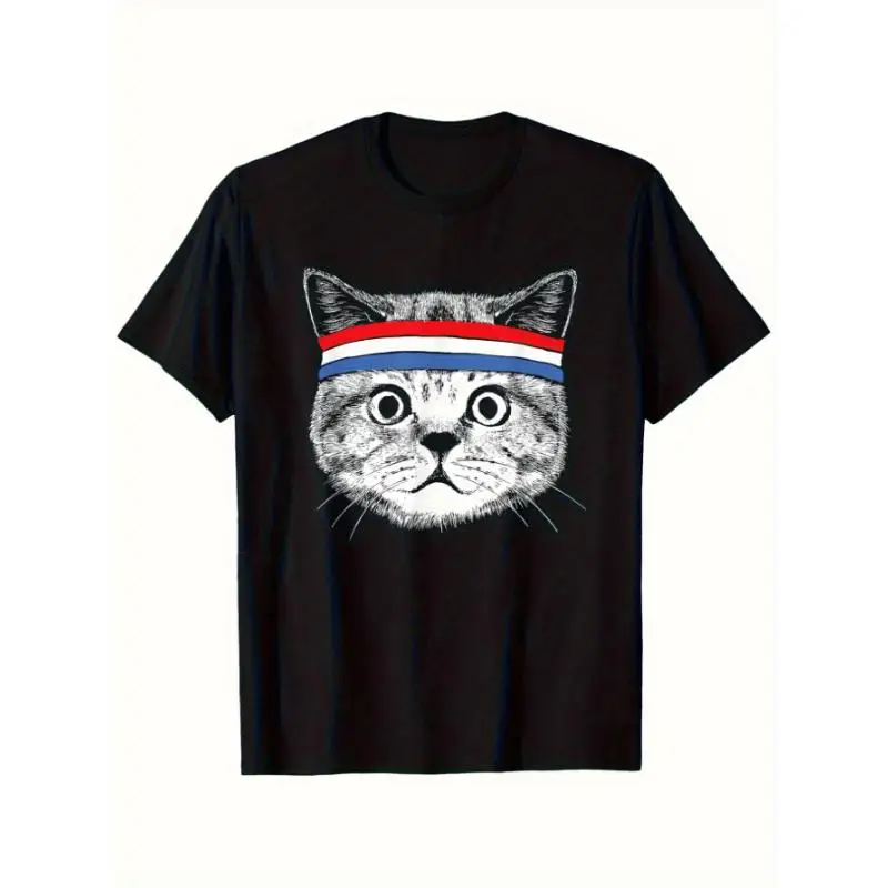 Women's Patriotic Cat 4th Of July T-Shirt -Round Neck Short Sleeve Casual Tee, Non-Transparent Fabric For Daily Wear, Vacations
Women's Patriotic Cat 4th Of July T-Shirt -Round Neck Short Sleeve Casual Tee, Non-Transparent Fabric For Daily Wear, Vacations