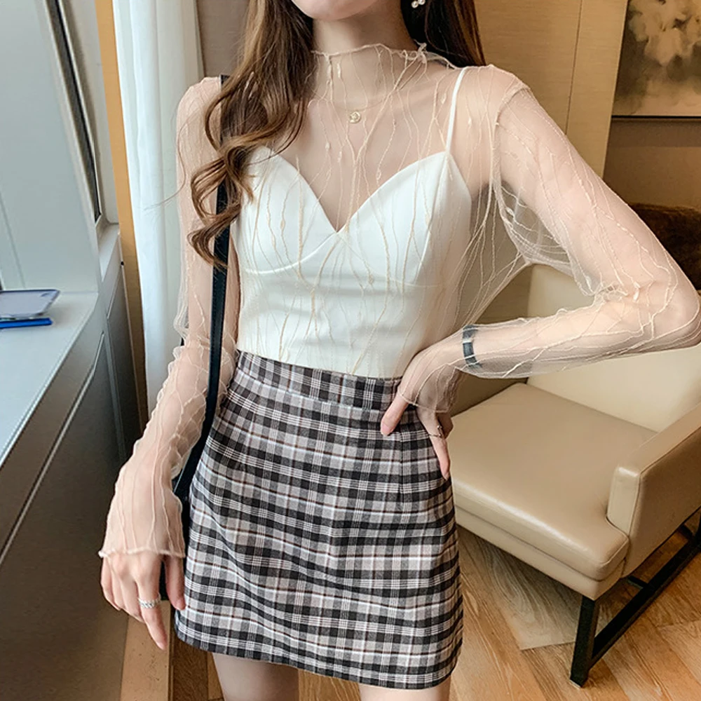 Y2K See Through Transparent Mesh T Shirt Women S-XL White Apricot Sexy Long Sleeve Slim Turtleneck Lace Sheer Shirts Tops Girls
Y2K See Through Transparent Mesh T Shirt Women S-XL White Apricot Sexy Long Sleeve Slim Turtleneck Lace Sheer Shirts Tops Girls